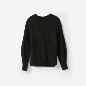 Everlane Alpaca Oversized Crew Heathered Black XS